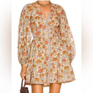 NWT - Zimmermann Andie Buttoned Mini Dress - Dusty Blue Floral